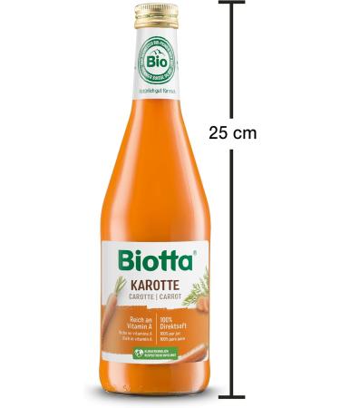 BIOTTA - 100% Organic lacto-fermented carrot juice - Rich in beta-carotene - Antioxidants Vitamin A and minerals- 500ml - Pa - Buy Online on GoSupps.com