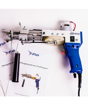 IFISH Tufting Gun 2-in-1 with Cut and Loop Pile | Art Carpet Weaving Flocking Knitting Machine for Handmade DIY Beginners (Blue) - Buy Online on GoSupps.com
