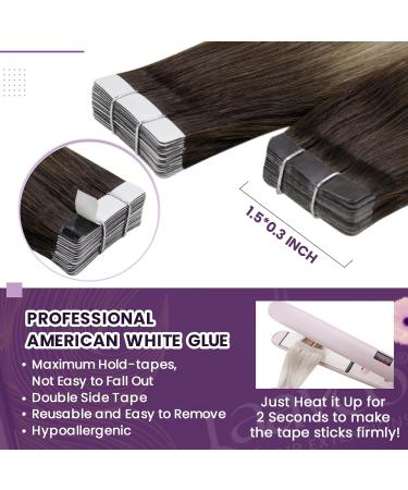 Buy Laavoo 60cm Ombre Blonde Tape In Extensions - Real Hair Balayage 50g 20pcs | Premium Quality #3T8/24 - Buy Online on GoSupps.com