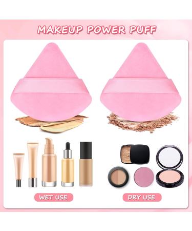 Prousky 12pc Dark Pink Triangle Powder Puffs Set for Face Makeup - Soft Velour Puffs for Pressed & Loose Powder, Foundation Sponge, Mineral Powder - Cotton Mini Puffs for Dry Makeup - Buy Online on GoSupps.com