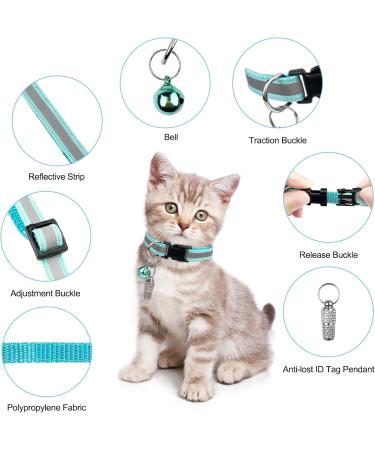 Buy Magrimaxio 10-Piece Adjustable Cat Collars | Personalized Reflective Collars with Safety Clasp & Bell | International Shipping - Buy Online on GoSupps.com