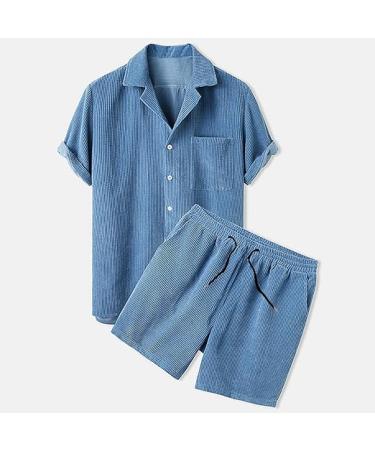 Outfit,Corduroy Button Down Shirts & Shorts,Men's Tracksuits - Size 12 - 2 Pieces - Buy Online on GoSupps.com