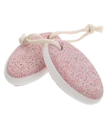 Minkissy Foot Peeling Pumice Stone - Natural 2-Piece Pedicure Tool for Dead Skin Removal - Pink Foot Care Essential - Buy Online on GoSupps.com