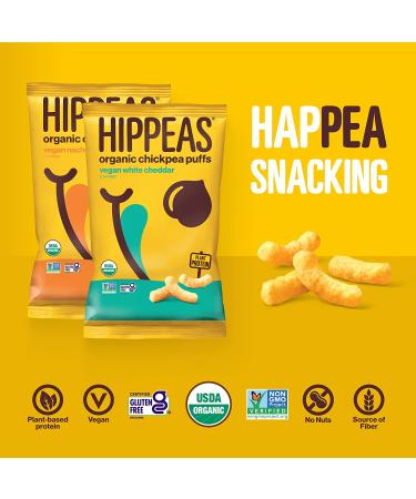 HIPPEAS Organic Cheeze Chickpea Puffs Variety Pack - 12 Count Vegan, Gluten-Free Protein Snacks (1.5 oz) - Buy Online on GoSupps.com