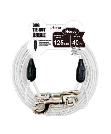 Petest Reflecting Integline for dogs up to TP 10/35/90/125/250 Pound 10 ft 15 ft 20 ft 25 ft 40 ft length available 125LBS40FT black/silver 125lbs40ft black/silver