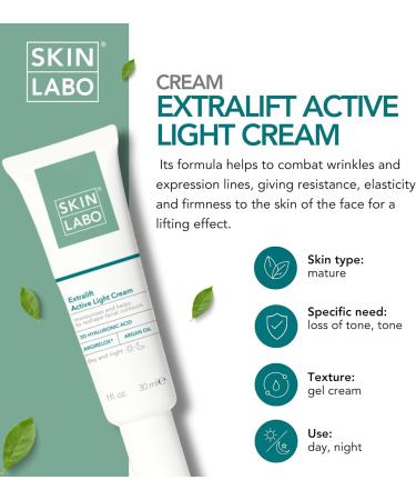 SkinLabo Extralift Active Cream Moisturises and Reshapes Face Contours Lifting Effect with Hyaluronic Acid at 3 Molecular Weights Argirelox 30 ml New Version - Buy Online on GoSupps.com