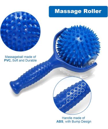 Massage Balls & Roller with Handle - Self-Massage Fascia Ball for Pain Relief in Back Legs Feet & Hands - Buy Online on GoSupps.com