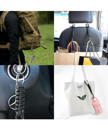 Viviihoo Paracord Keychain Set - 3 pcs Black Orange Camouflage | Carabiner Hooks & Braided Lanyard for Camping Hiking & Survival - 15.6cm - Buy Online on GoSupps.com