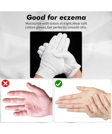 Sibba 4 Pairs White Moisturizing Cotton Gloves for Men & Women | Overnight Hand Spa Treatment & Eczema Care - Buy Online on GoSupps.com