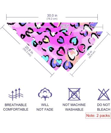 Shop Dog Hollow Cloth: Leopard Heart Pattern Triangular Bibs for All Dog & Cat Sizes 2 Multi-Colored Pieces - Buy Online on GoSupps.com