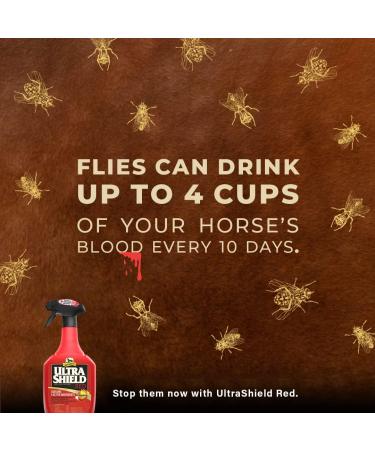 Absorbine UltraShield Red Fly Spray 32oz Quart - Long-lasting Insecticide & Repellent for Horses & Livestock - Buy Online on GoSupps.com