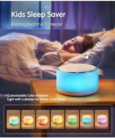 Famisym White Noise Machine - 34 Soothing Sounds for Baby, Adults, Kids - Portable Rechargeable with Night Light - Baby Soother Registry Gift - Buy Online on GoSupps.com