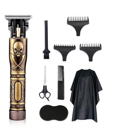 Barber Hot Sales Skeleton Type-C USB Chargeable Beard Clipper Beard Trimmer Carving T Outliner Old School Old Men (Yellow)