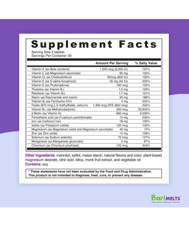 BariMelts Immunity Bundle - Multivitamin with Iron, Calcium Citrate & Vitamin D3 - Buy Online on GoSupps.com