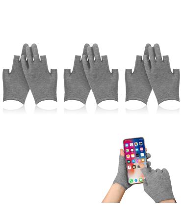 Lilbitty 3 pairs of cotton gloves for dry hands moisture gloves for dry hands moisturizing gloves overnight cotton gloves gray gray