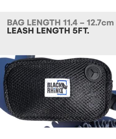 Black Rhino - Premium Hands Free Dog Leash for Running Walking Jogging & Hiking - Adjustable Length Dual Handle Bungee Leash Medium Large Dogs Neoprene Padded Handles - Running Pouch Included Aqua 4 Feet Gray/Aqua - Buy Online on GoSupps.com