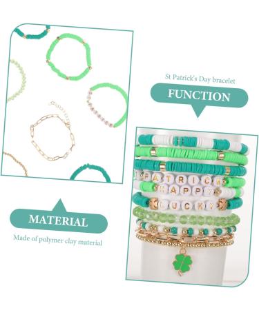 Alipis 20 Pcs Four Leaf Bracelet Gift Chic Wrist Chain Wrist Bracelet Bangle St Patrick's Day Wrist Chains St Patrick's Day Wristbands Hand Jewelry Lucky Miss Polymer Clay 8.00X8.00X2.00CMx5pcs As Shownx5pcs - Buy Online on GoSupps.com