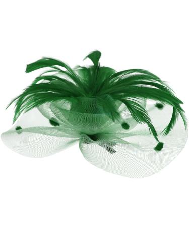 Jiahg Ladies Fascinator Hemp Hut - Breathable Green Feather Flower Hair Clip for Bridal Jewelry Parties Weddings & Festivals - Buy Online on GoSupps.com