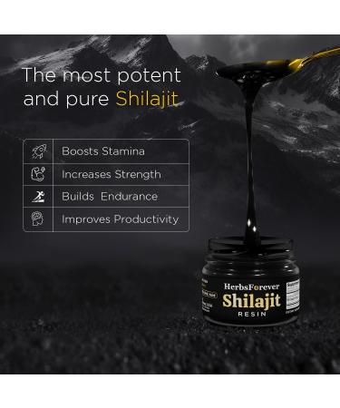 Herbsforever Shilajit Resin Himalayan Highest Altitude Wild Harvested & Aqua Pure Extract (5:1) 85 + Trace Minerals 72% + Fulvic Acid | NABL Lab Tested | 30 GMS 1oz | No Glycol Authentic & Potent - Buy Online on GoSupps.com