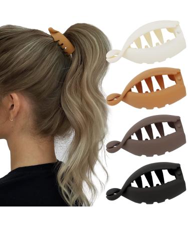 Hapdoo 4Pcs Small Hair Claw Clips for High Ponytail  Matte Banana Clips Hair Strong Hold Ponytail Bun Holder  Mini Hair Jaw Clips Barrettes Styling Accessories for Fine Hair Women Girls - Buy Online on GoSupps.com