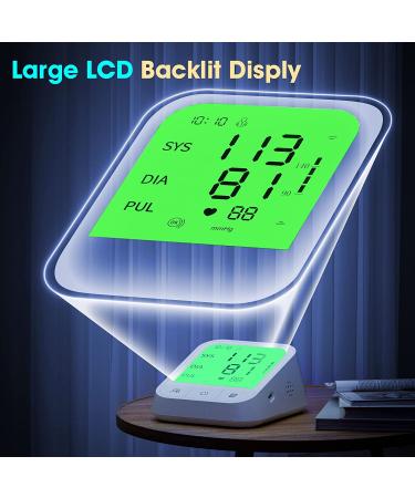 Adjustable Upper Arm Blood Pressure Monitor with Large LED Display - 198 Memory Storage - White - Buy Online on GoSupps.com