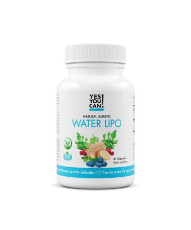 Yes You Can! Natural Water Lipo Pills - Diuretic Cleanse with Electrolytes & Vitamins - Helps with Water Retention - Gluten-Free 21 Capsules Per Bottle
