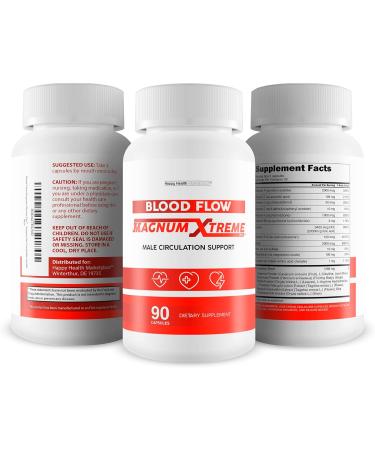 Blood Flow Magnum Xtreme Pro - Our Best Advanced Blood Flow Pills - Blood Circulation Pills - Mens Circulation Supplement for Healthy Blood Flow - Blood Circulation Supplements for Men Blood Flow Care - Buy Online on GoSupps.com