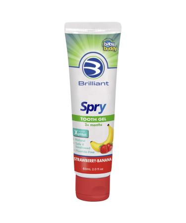 Brilliant Kids Toothpaste Gel by Spry   with Xylitol for Advanced Teeth and Gums Protection   Fluoride Free and Safe If Swallowed  Natural Strawberry Banana Flavor  1 Count 2 Fl Oz (Pack of 1) - Buy Online on GoSupps.com