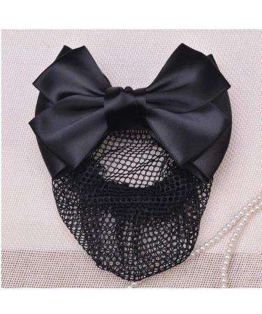 Buy Black Hair Clip with Snoodnetto Bun Cover & Bow - Stylish Hair Net for Elegant Updos - Buy Online on GoSupps.com
