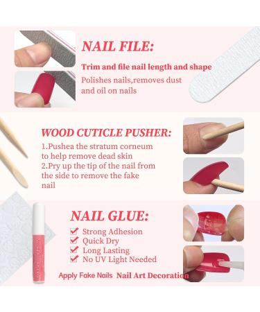 LuckForever 240pc Matte Black Square Press On Nails - Medium Glue On Acrylic Nail Set | Full Cover Artificial Fingernails with Adhesive Tabs - Buy Online on GoSupps.com