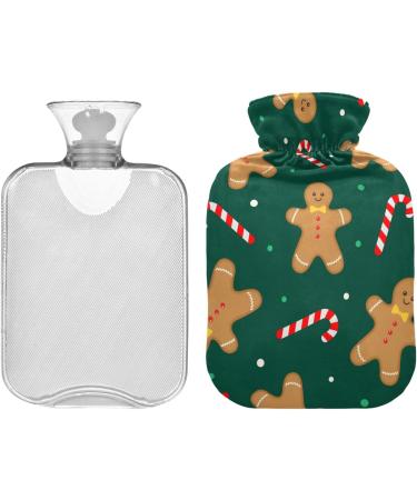 Cozy 2L Hot Water Bottle with Christmas Motif - Soft & Warm Ginger Cookies Design for Winter Relief - Perfect for Bed Hand Neck & Shoulders - Buy Online on GoSupps.com