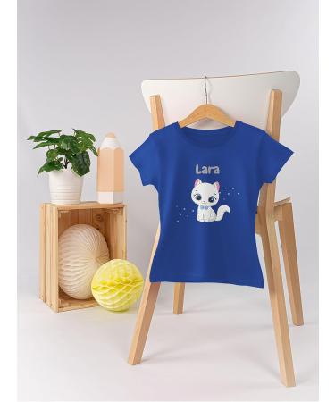 Personalized Gift - Cute Cat Girls T-Shirt by Shirtracer | Custom Name Royal Blue Perfect for Cat Lovers - Buy Online on GoSupps.com
