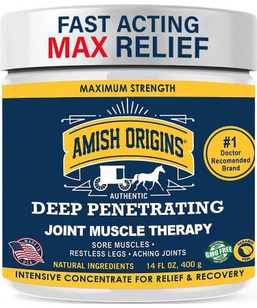 Amish Origins Maximum Strength Deep Penetrating Relieving Ointment (14 Fl Oz Pack of 1) 14 Ounce (Pack of 1) Bottle