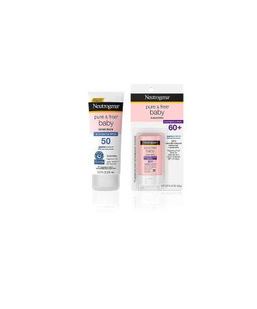 Neutrogena Pure & Free Baby Mineral Sunscreen Stick SPF 60 - Water-Resistant & Hypoallergenic - 0.47 oz - Buy Online on GoSupps.com