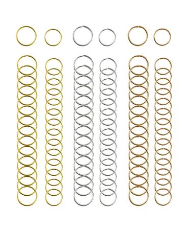 Nydotd 180 Pieces Hair Rings Braid Rings Hair Loop Clips Hair Hoops, 3 Colors, 2 Sizes Women Fashion Hip-Hop DIY Braid Rings Hair Clip Accessories for Hair and Dreadlocks 180 Piece Set Silver, Gold, KC Gold - Buy Online on GoSupps.com