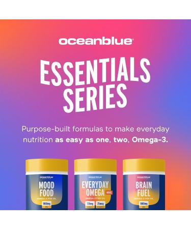 Oceanblue Essentials Brain Fuel 60ct Burpless Fish Oil High Potency Omega 3 DHA Supplement for Brain and Eye Support 1000 mg Tasty Orange Flavor 1 Month Supply - Buy Online on GoSupps.com