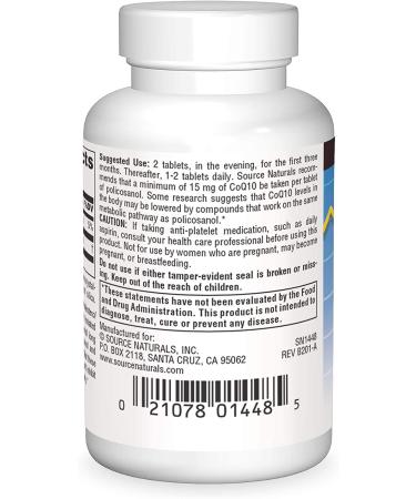 Source Naturals Policosanol 10 mg - 60 Tablets for Heart Health & Cholesterol Support - Buy Online on GoSupps.com