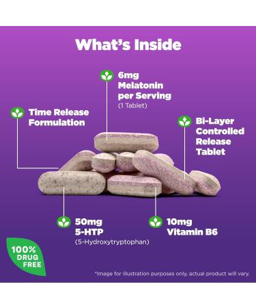 Natrol Melatonin Advance +5 HTP - 60 Tablets for Better Sleep & Mood Support - Buy Online on GoSupps.com