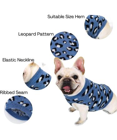 Stylish Dog & Cat Sweaters - Cozy Clothing for Small Dogs Chihuahuas & Bulldogs | Leopard & Blue Options Available - Buy Online on GoSupps.com