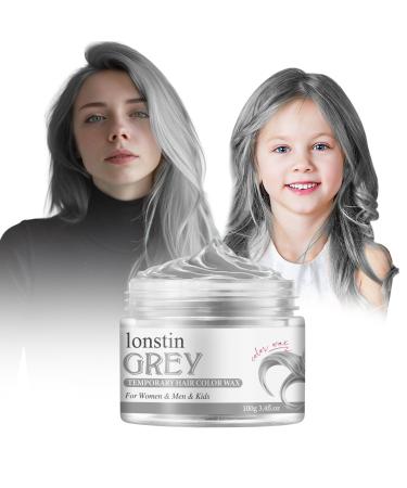 Sliver Gray Temporary Hair Wax Color Lonstin Wash out Hair Color Hair Styling Clay Gray Hair Color For Women Hallloween Cosplay Party grey