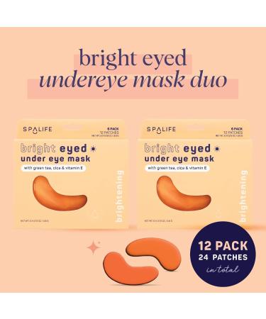 SpaLife Beauty Bright Eyed Hydrogel Eye Masks 24 Pairs for Dark Circles Puffiness & Dullness with Vitamin E & Green Tea 2-in-1 Skincare Solution - Buy Online on GoSupps.com