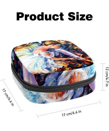 Artistic Women's Napkin Storage Bag - Oil Painting Ballet Dancer | Portable Menstrual Cup & Bandages Organizer - Buy Online on GoSupps.com