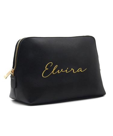 Cosmetic bag personalized name make -up bag cultural bag |Gift women for birthday for Christmas I make-up beauty make-up birthday day gift (l black) l black