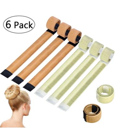 Pieces Hair Bun Maker Natural Magic DIY French Twist Hairstyle Hair Bun Maker Bun Aid Band for Women Girls (Brown Blonde)