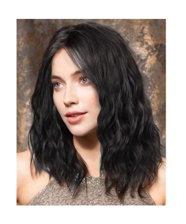 High quality fashionable wig for women black wig long wavy curly with hair net