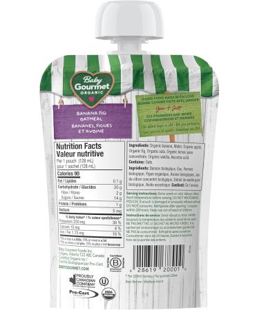 Baby Gourmet Banana Apple Fig Oatmeal Greek Yogurt 12-Pack - Buy Online on GoSupps.com
