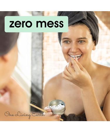 Spearmint Toothpaste Tablets & Bamboo Toothbrush Set | Travel Teeth Whitening Tabs for Adults & Kids | Fluoride-Free, Gluten-Free, Vegan | Eco-Friendly & Plastic-Free | 60 Tabs - Buy Online on GoSupps.com