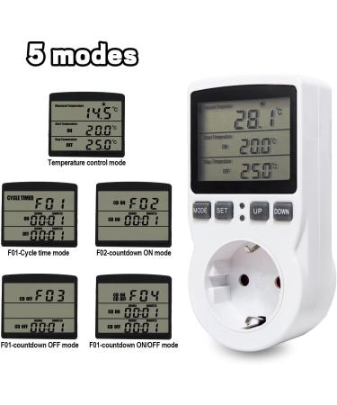 Temperature Controller Socket 230V - Digital Thermostat with Timer for Greenhouses Terrariums & Aquariums | Ideal for Seed Germination & Climate Control - Buy Online on GoSupps.com