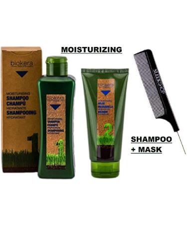 Salerm Biokera MOISTURIZING Shampoo & Mask Conditioner DUO SET Hydration & Boost Moisture for Dull Brittle Dehydrated Hair (W/Sleek Comb) Masque (300 ml (10.8 oz) + 200 ml (6.9 oz) DUO KIT) - Buy Online on GoSupps.com