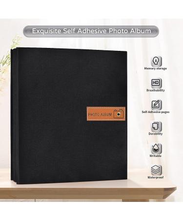 Popotop Large Self-Adhesive Photo Album - 40 Pages Black Scrapbook for DIY Projects - Perfect Gift for Mom, Family, Baby, and Wedding - Includes Metal Pen and Plastic Board - 13x12.6 - Buy Online on GoSupps.com